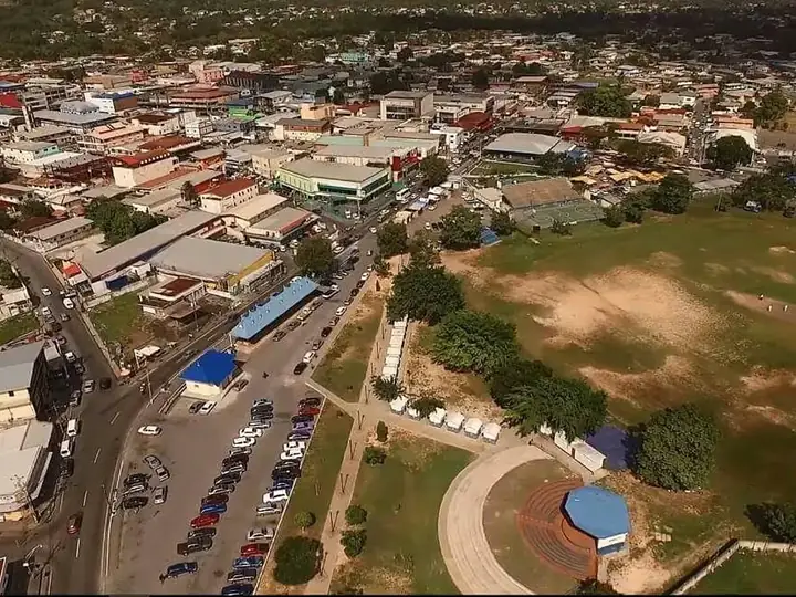 Aerial view of Arima town centre, Trinidad