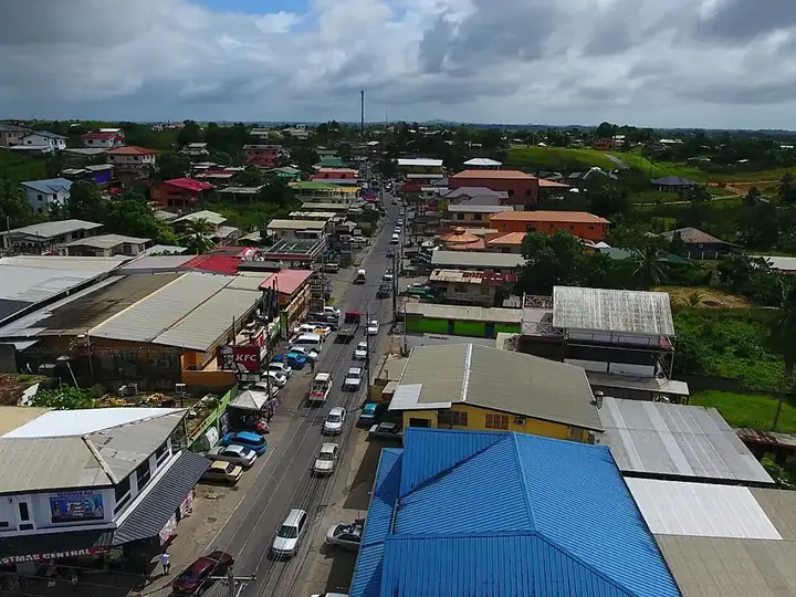 S.S. Erin Road through Debe in the Penal-Debe area, south Trinidad