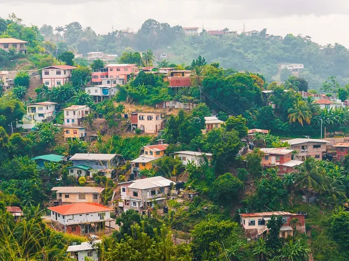 Hillside homes in Port of Spain, Trinidad